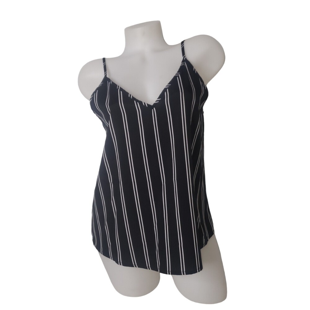 SHEIN Black and White Pinstriped Camisole Tank Top Size Medium